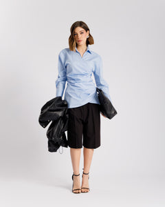 Camicia in cotone con incrocio a righe  - PF556 slc