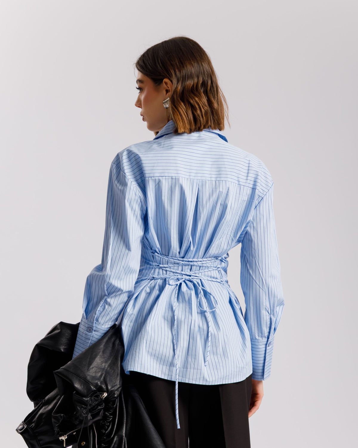 Camicia in cotone con incrocio a righe  - PF556 slc