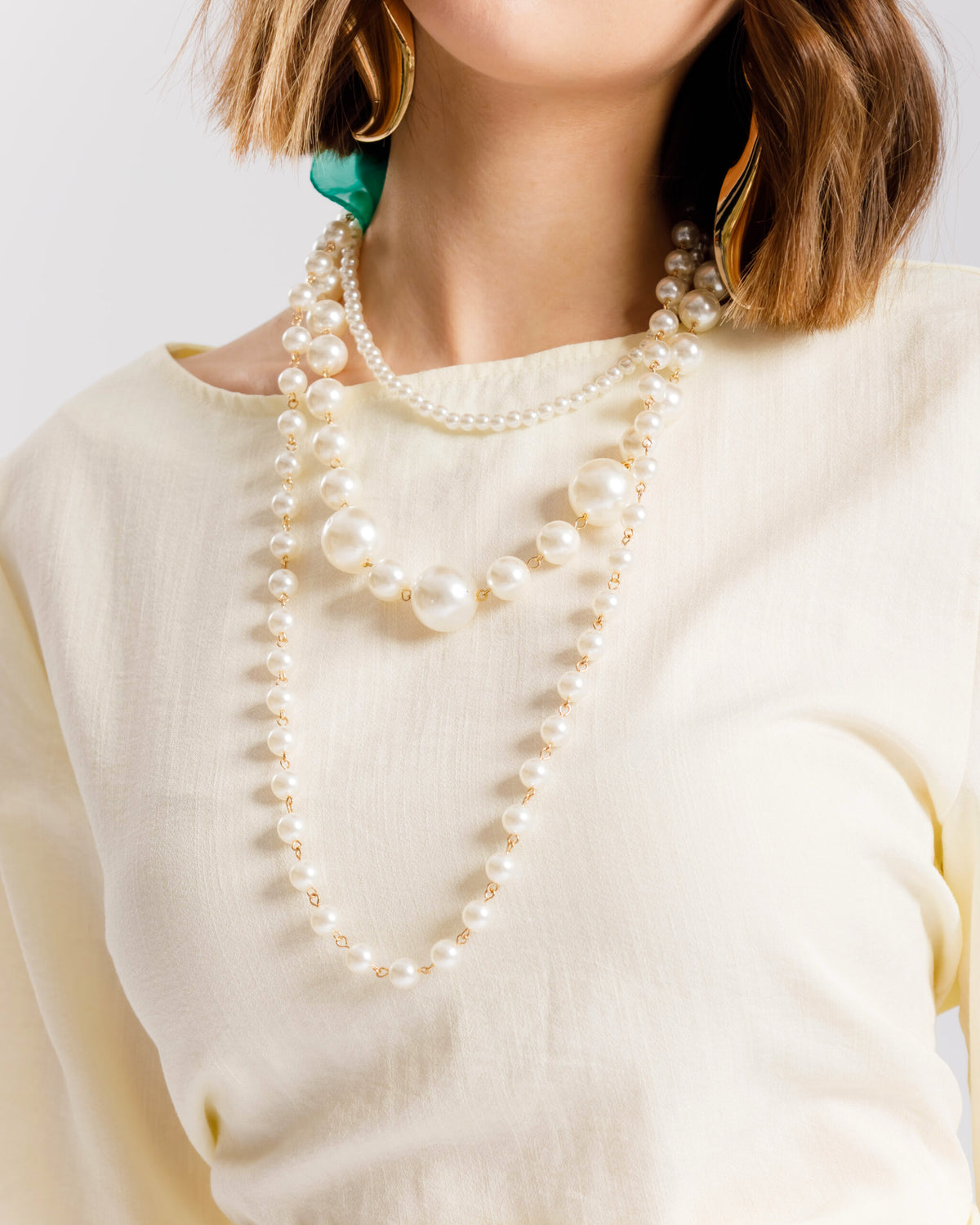 Collana tre fili  con perle - ECL2259