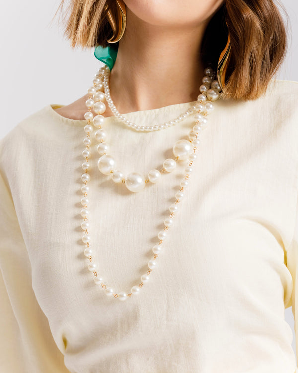 Collana tre fili  con perle - ECL2259