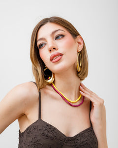 Collana con perline colorate - L292