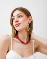 Collana con perline colorate - L292