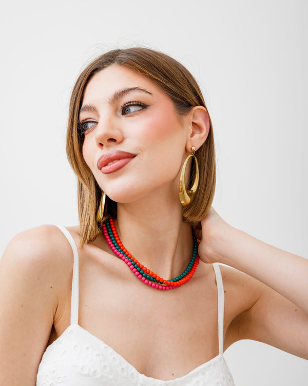 Collana con perline colorate - L292