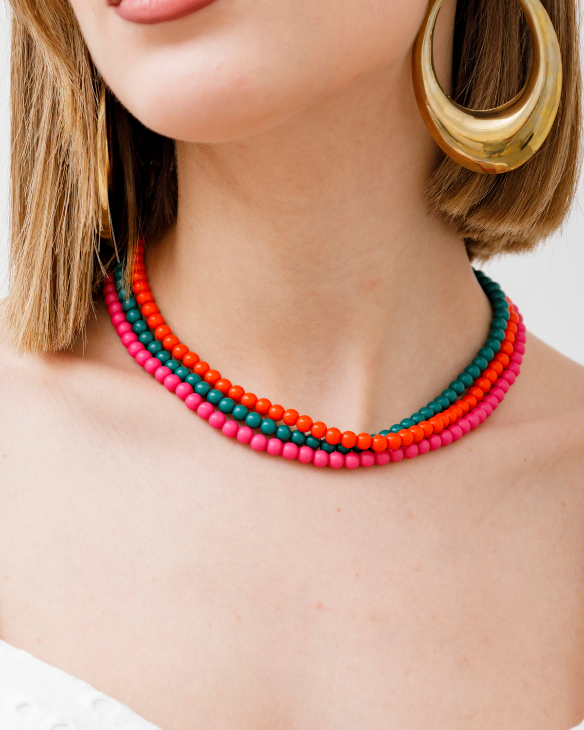 Collana con perline colorate - L292