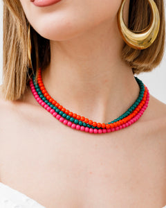 Collana con perline colorate - L292