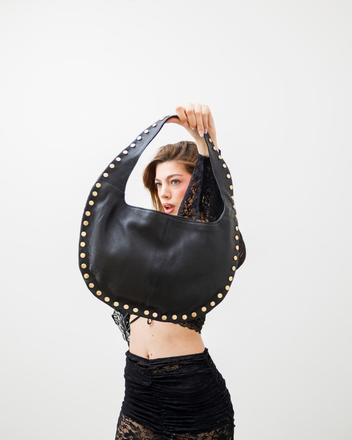 Borsa in pelle SELENA nera - LOVING BAGS