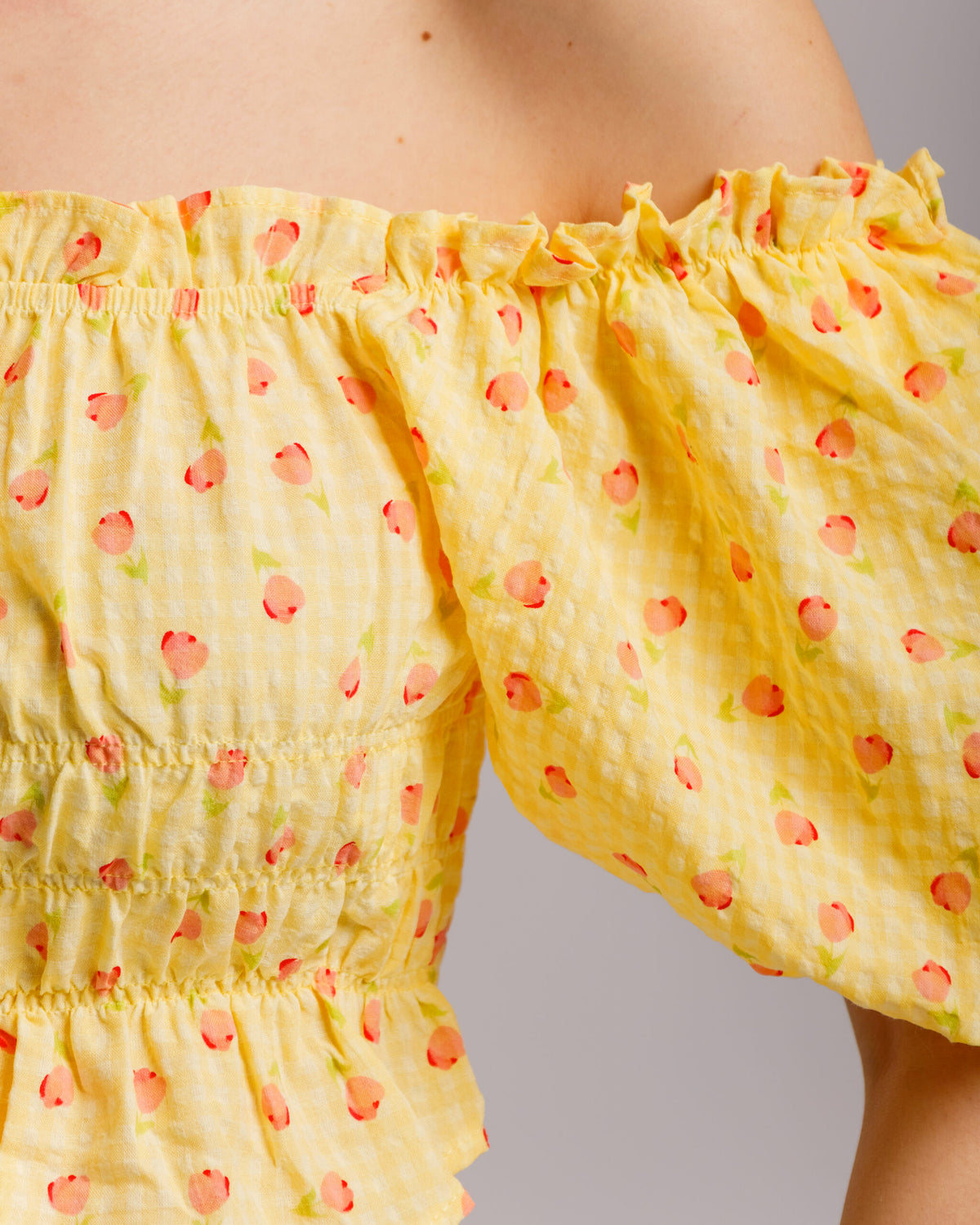 Top in cotone microfiori - H15651