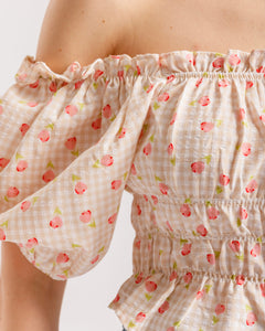 Top in cotone microfiori - H15651