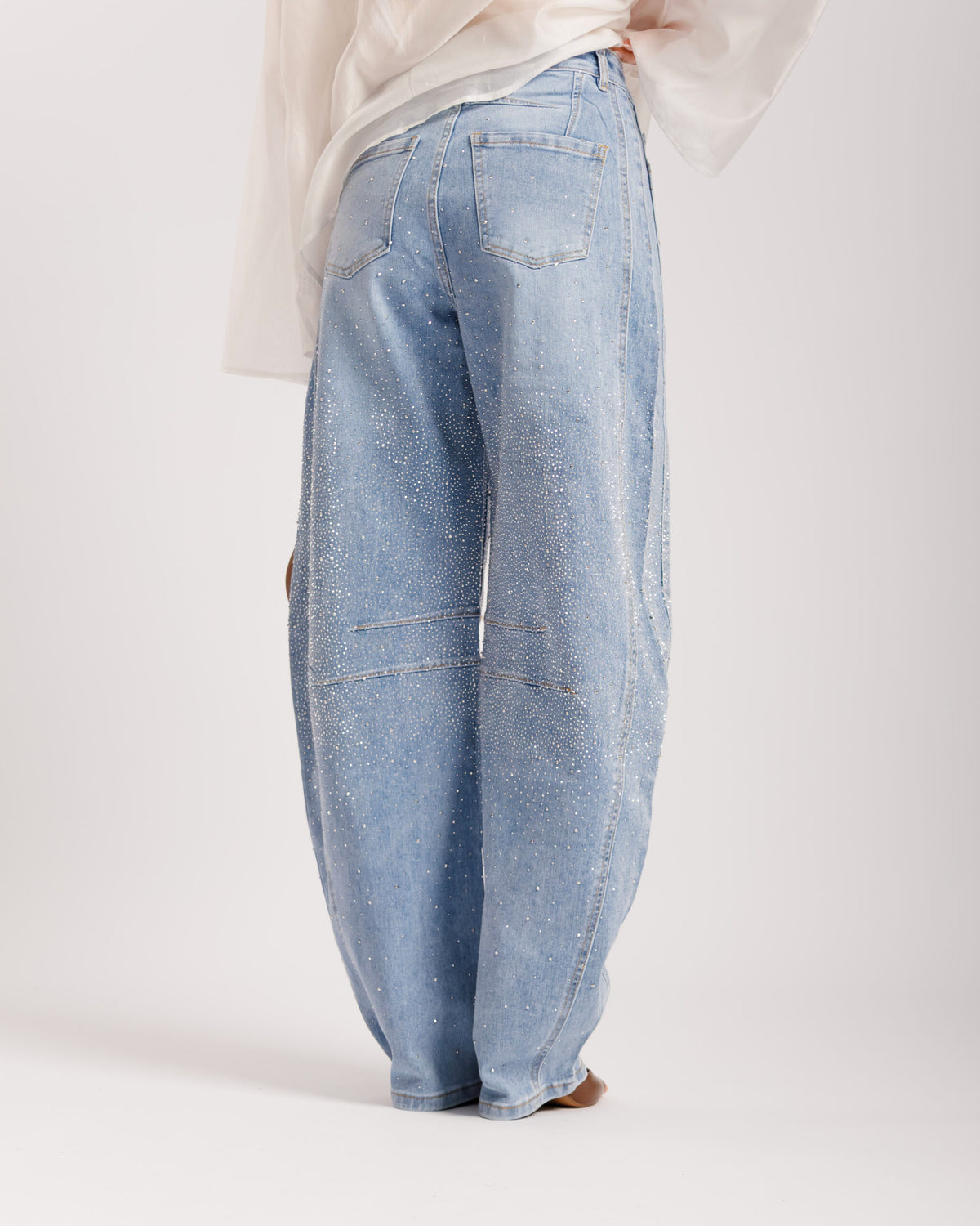 Jeans barrel strass - 8813
