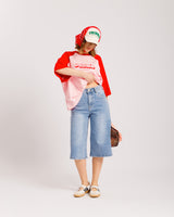 Bermuda baggy blu slavato - 8499