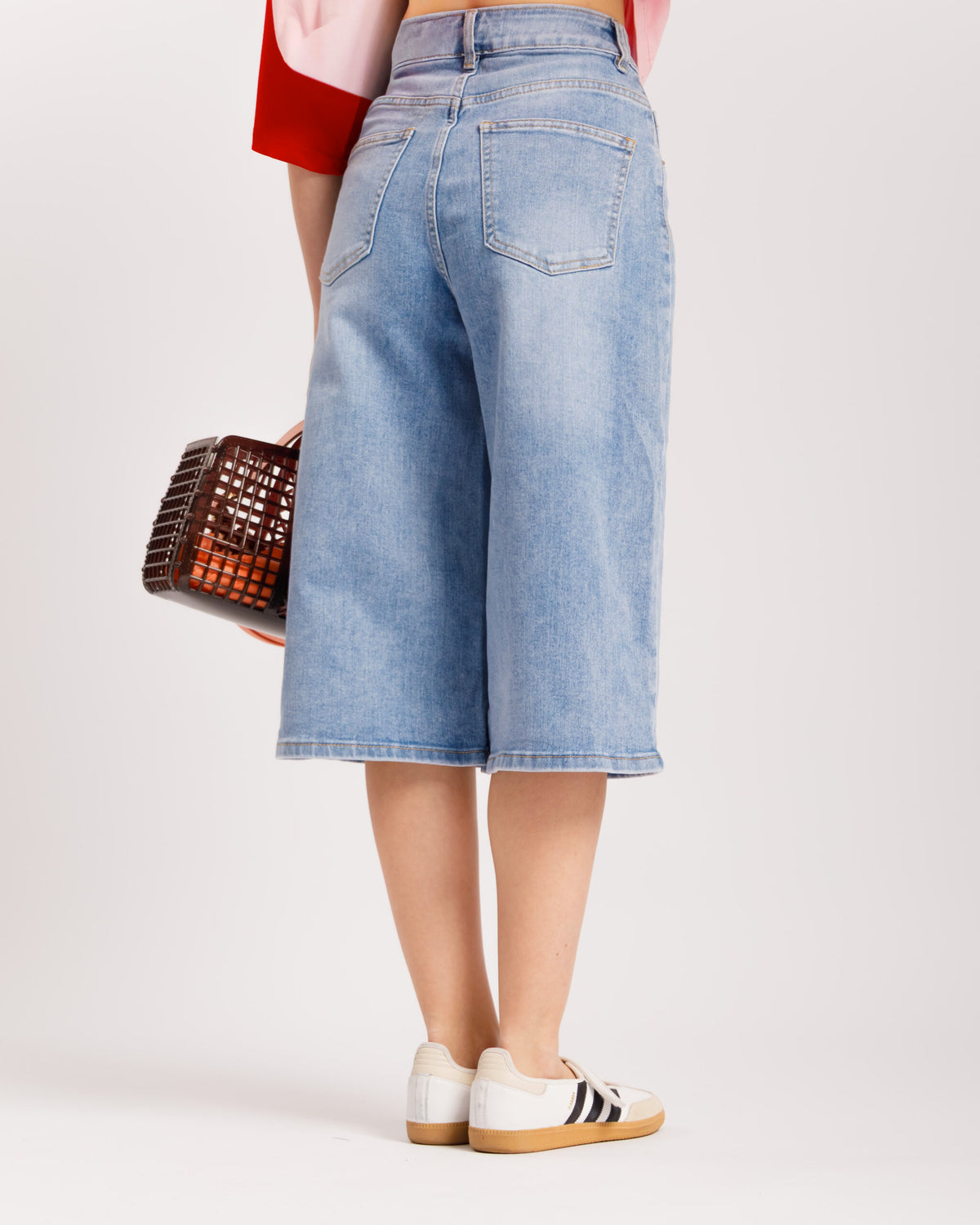 Bermuda baggy blu slavato - 8499