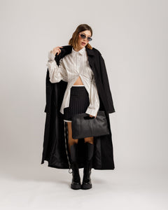 Minigonna gessata con patta -  N13633 slct
