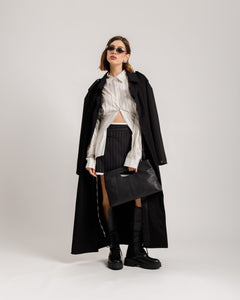 Minigonna gessata con patta -  N13633 slct
