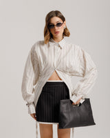 Camicia a righe con stringhe - H13586