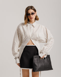 Camicia a righe con stringhe - H13586