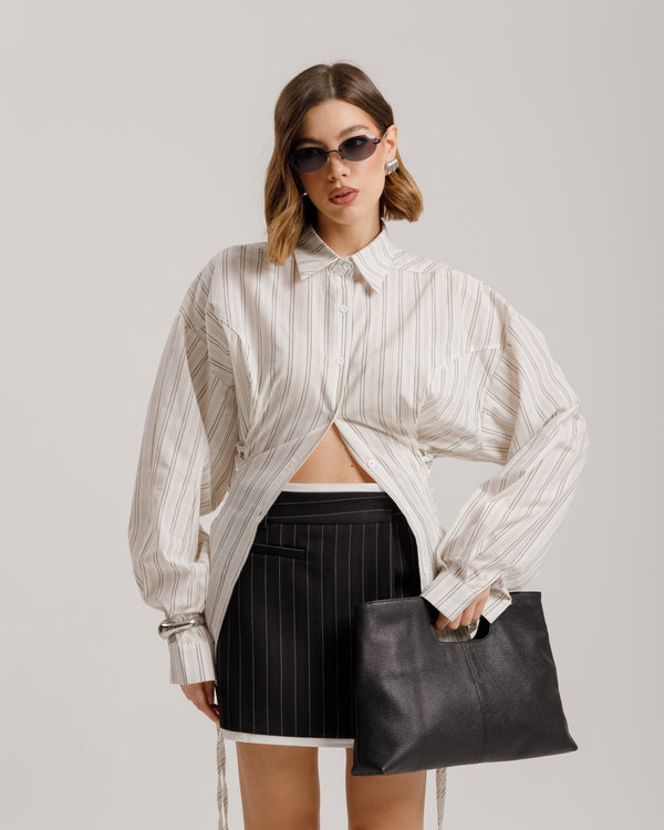 Camicia a righe con stringhe - H13586
