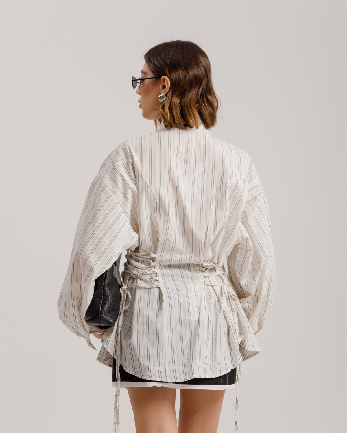 Camicia a righe con stringhe - H13586