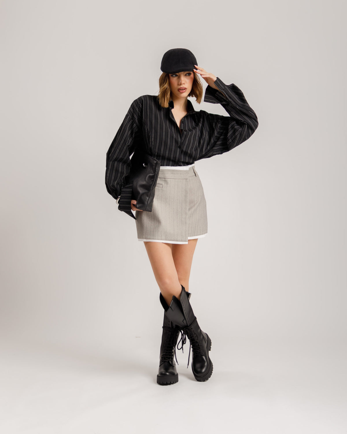 Camicia a righe con stringhe - H13586
