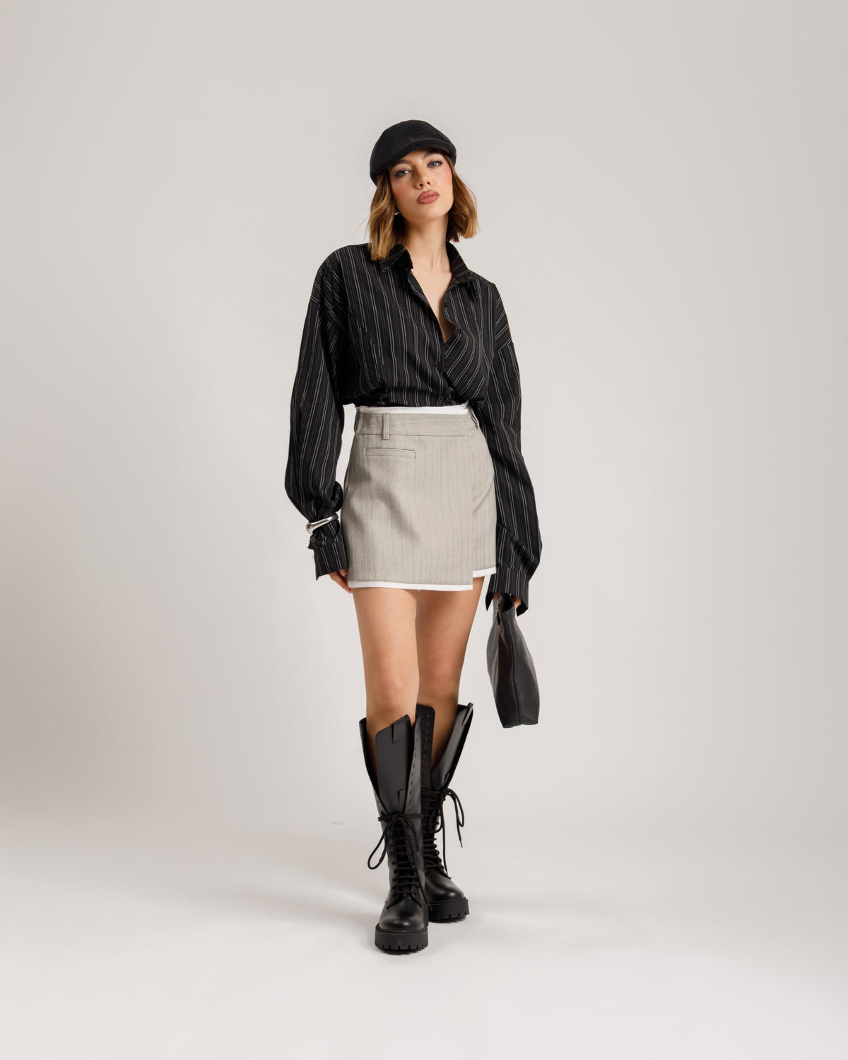 Camicia a righe con stringhe - H13586