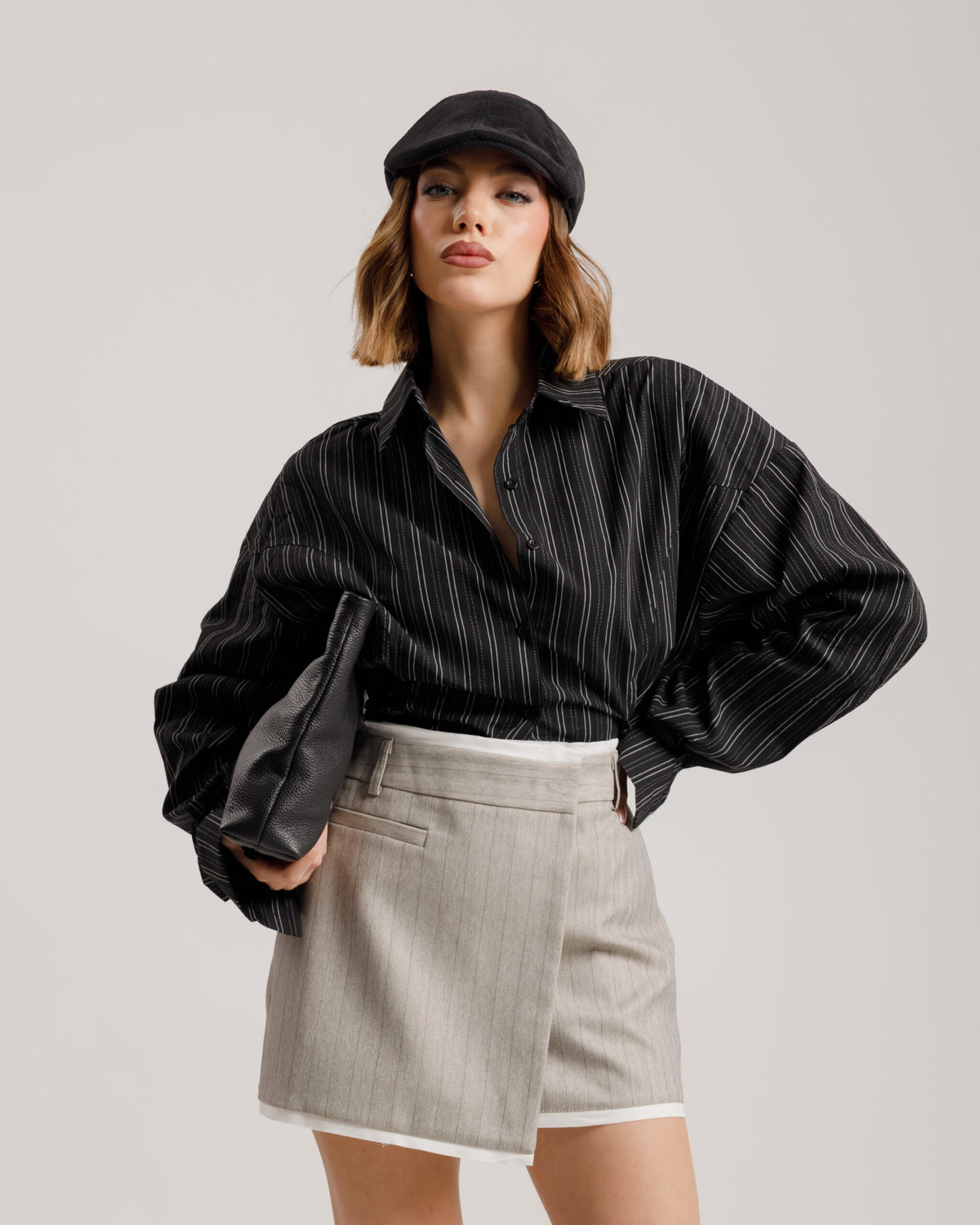 Camicia a righe con stringhe - H13586