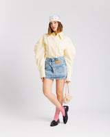 Minigonna shorts vita doppia BLU CHIARO - J13927