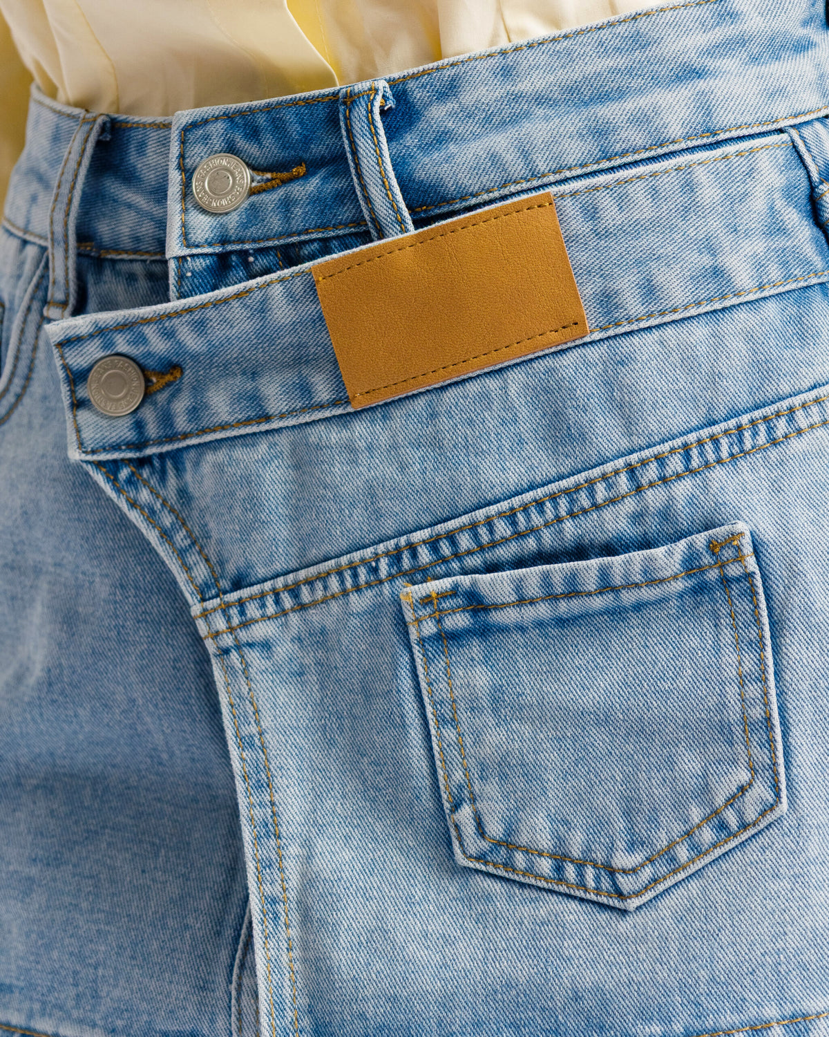 Minigonna shorts vita doppia BLU CHIARO - J13927