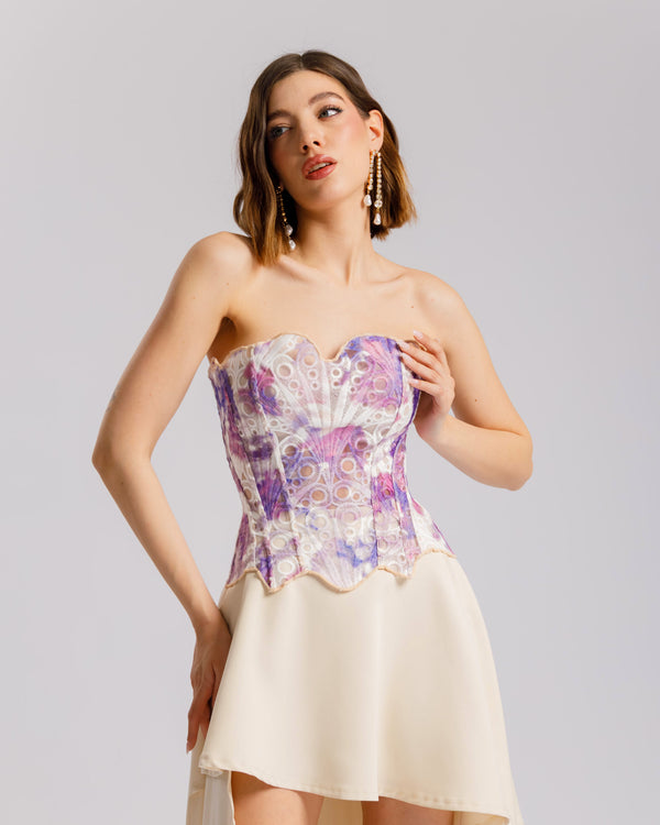 Corsetto in pizzo sfumato VIOLA - 11670
