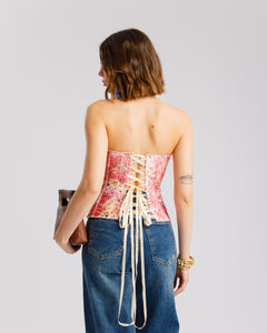 Corsetto in pizzo sfumato ROSA - 11670 slc