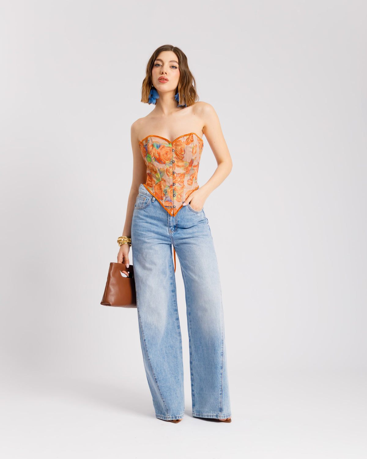 Corsetto floreale ARANCIO - ST15255