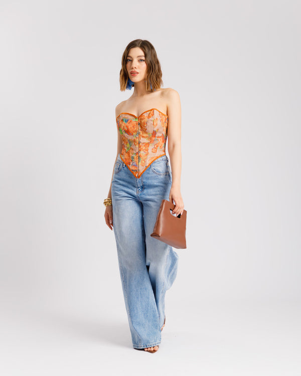 Corsetto floreale ARANCIO - ST15255