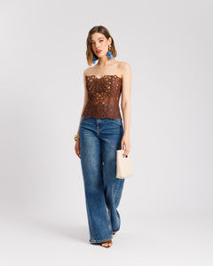 Jeans palazzo blu marino - 8926 slc