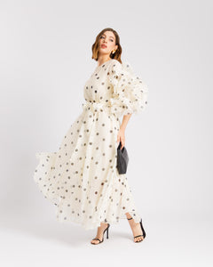 Abito in seta a pois - R13976