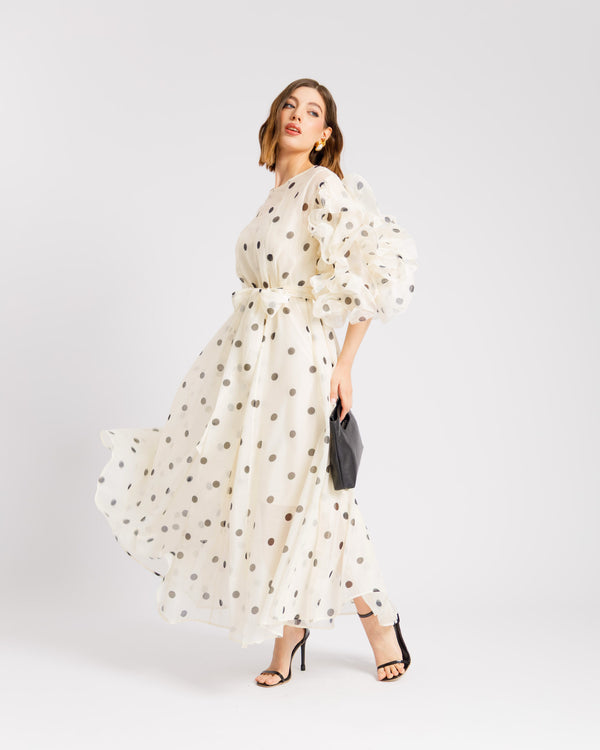 Abito in seta a pois - R13976
