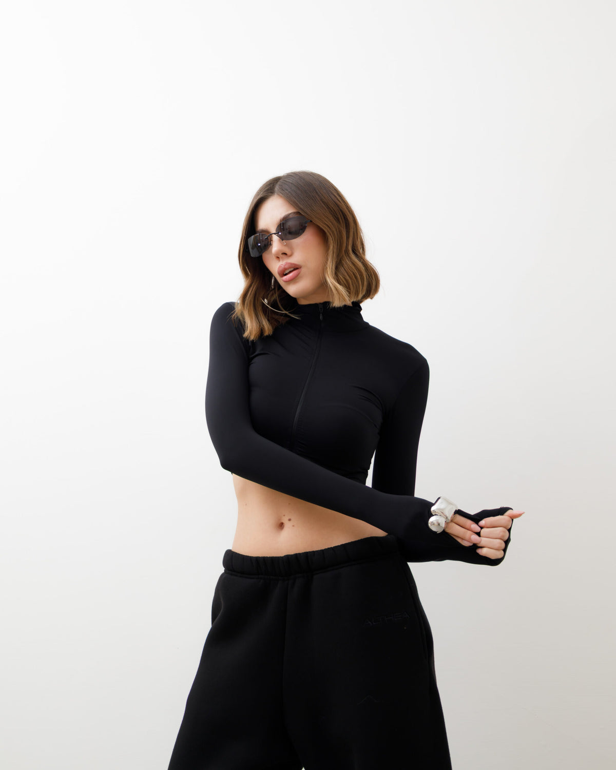 Maglia crop con zip ALTHÉA  - C185