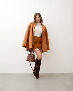 Minigonna in suede doppia cinta - J11975