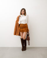 Minigonna in suede doppia cinta - J11975
