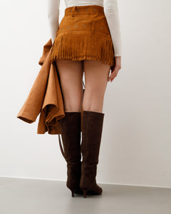 Minigonna in suede doppia cinta - J11975