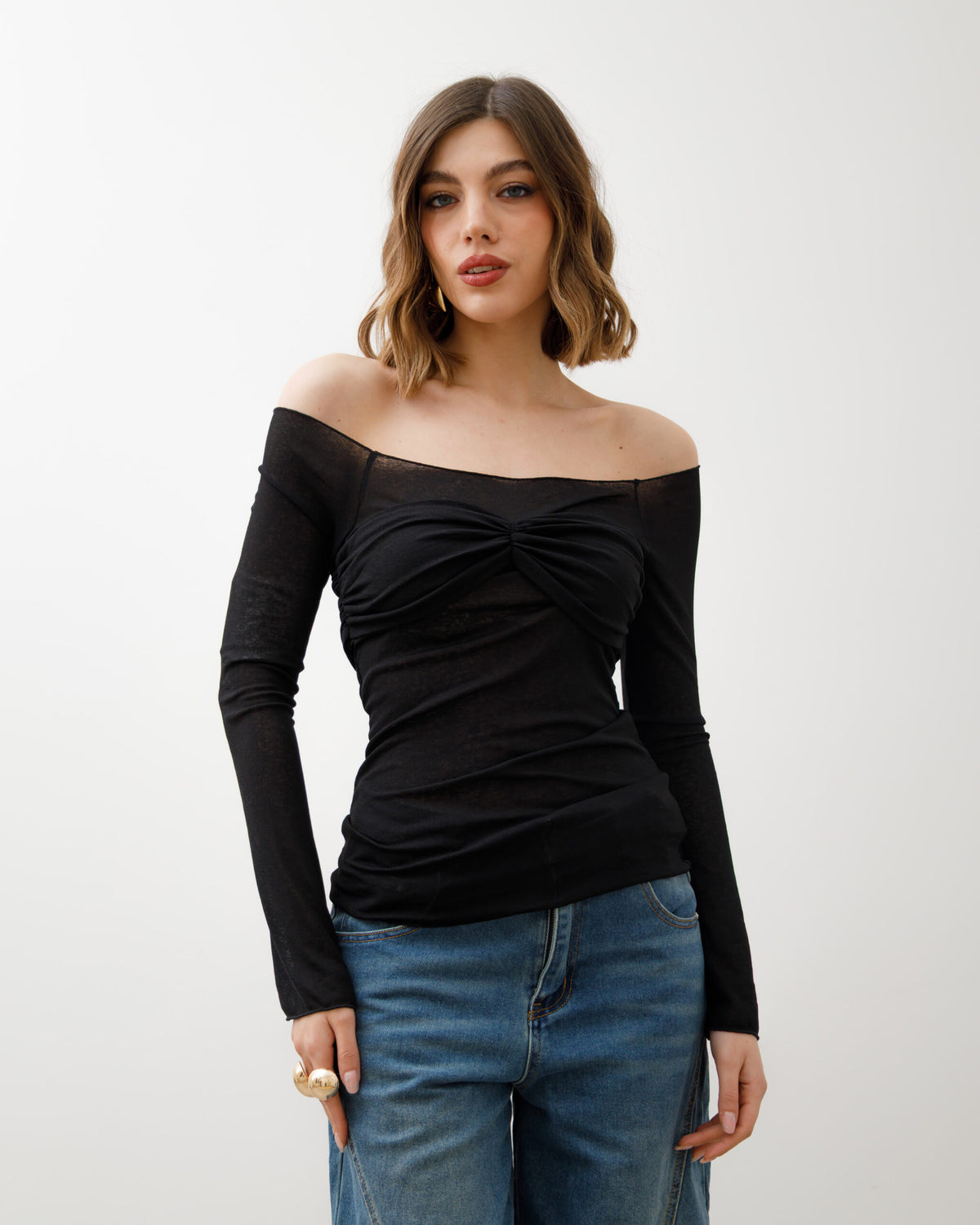 Maglia in lino con arriccio - H13092
