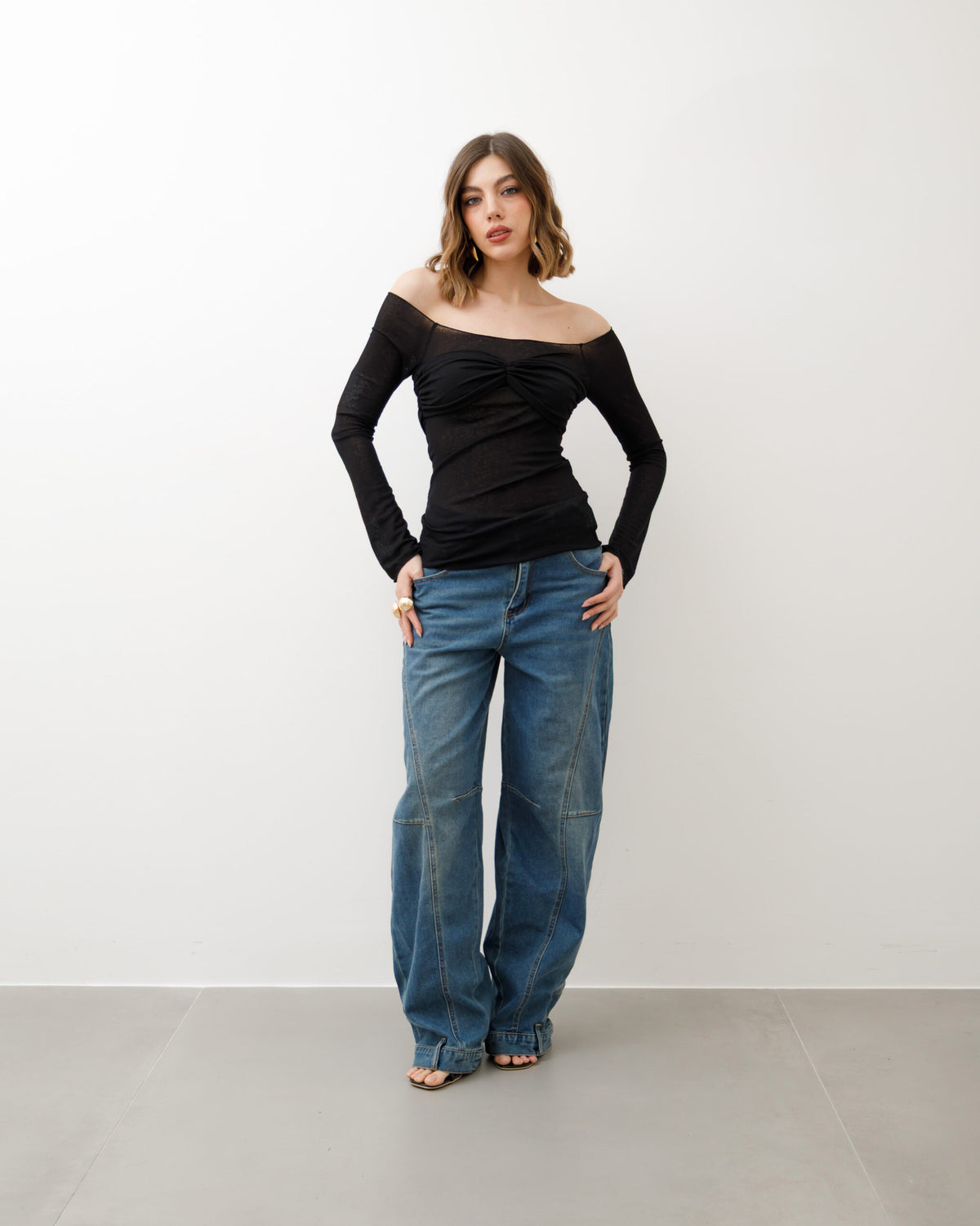 Maglia in lino con arriccio - H13092