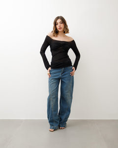 Maglia in lino con arriccio - H13092
