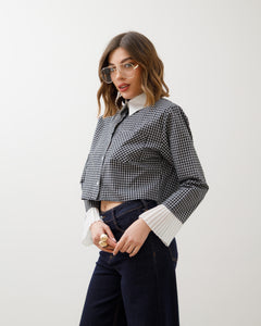 Camicia crop quadretti - 12997