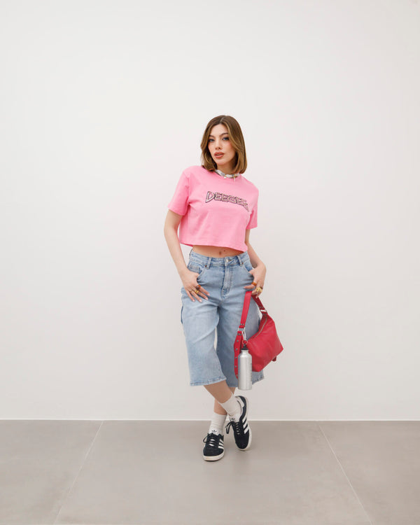 T-Shirt crop con borchie – 7377