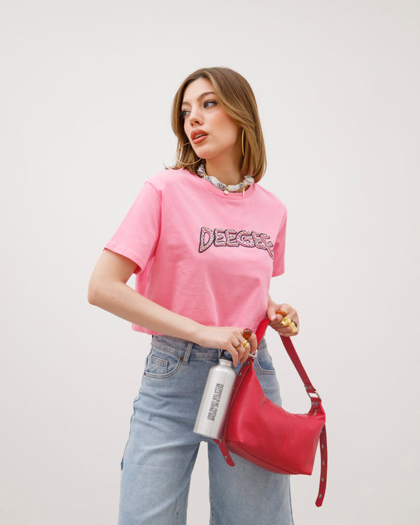 T-Shirt crop con borchie – 7377