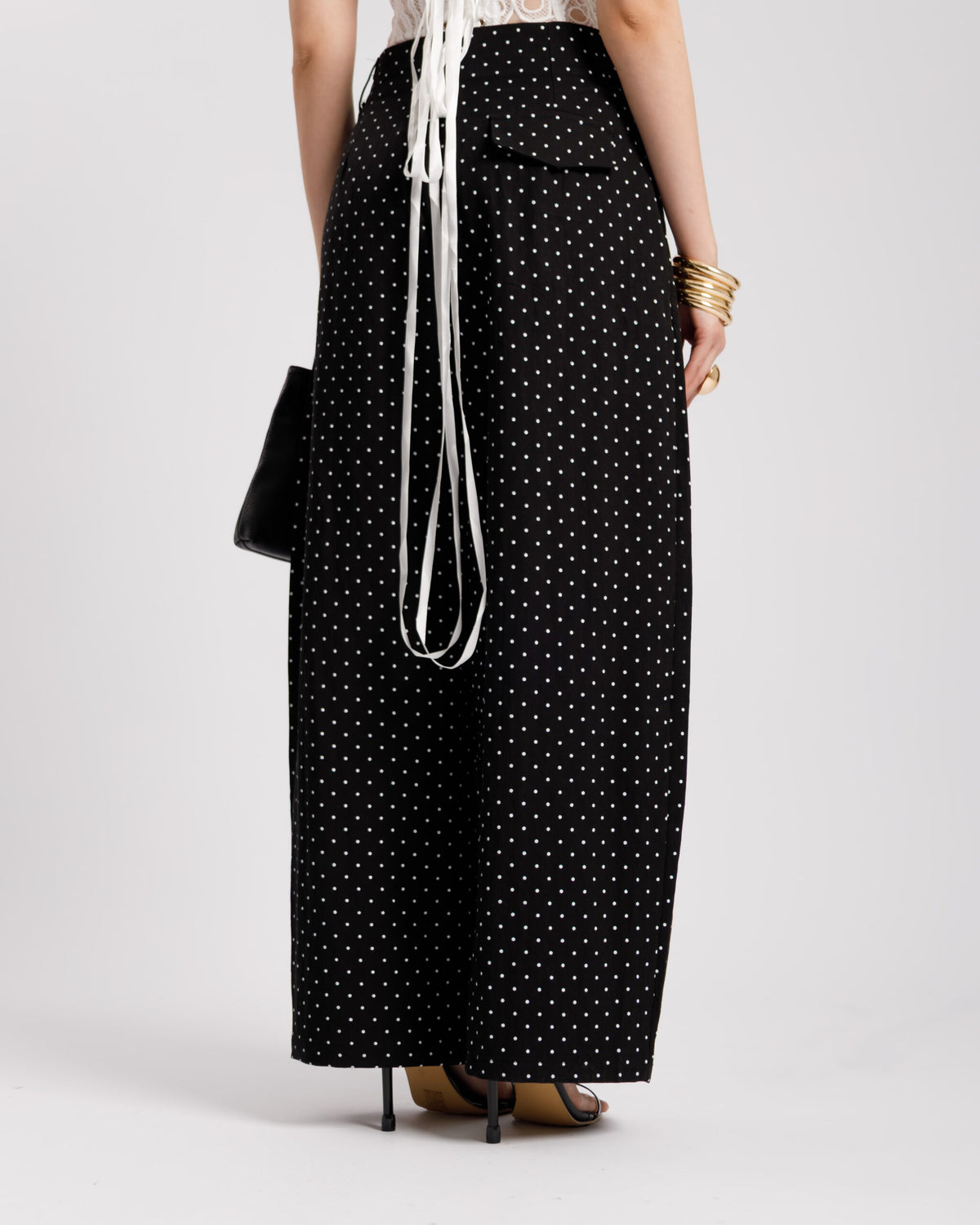Pantaloni baggy a pois NERO - 8879