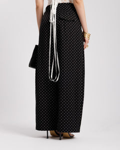 Pantaloni baggy a pois NERO - 8879