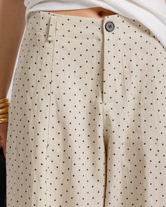 Pantaloni baggy a pois CREMA - 8879