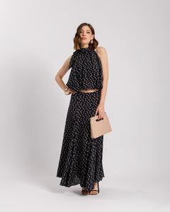 Coord-set a pois con gonna NERO - 11637-11675