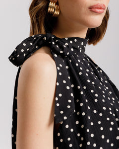 Coord-set a pois con gonna NERO - 11637-11675
