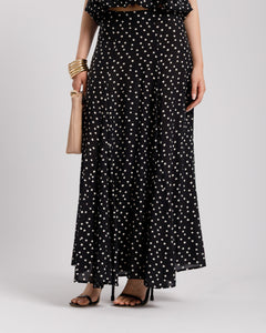 Coord-set a pois con gonna NERO - 11637-11675