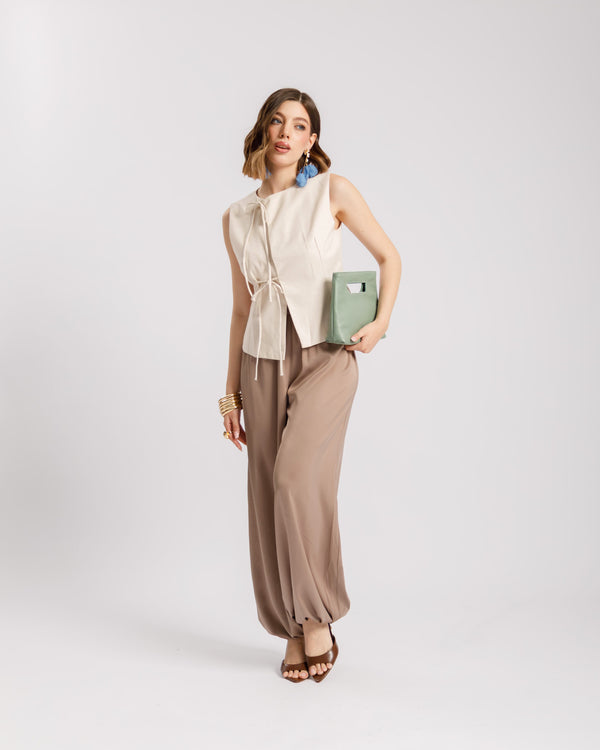 Gilet in cotone con laccetti - L2118 slc